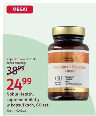 Kurkuma i piperyna+ Imbir suplement diety w kapsułkach, 60 szt. promocja w Rossmann