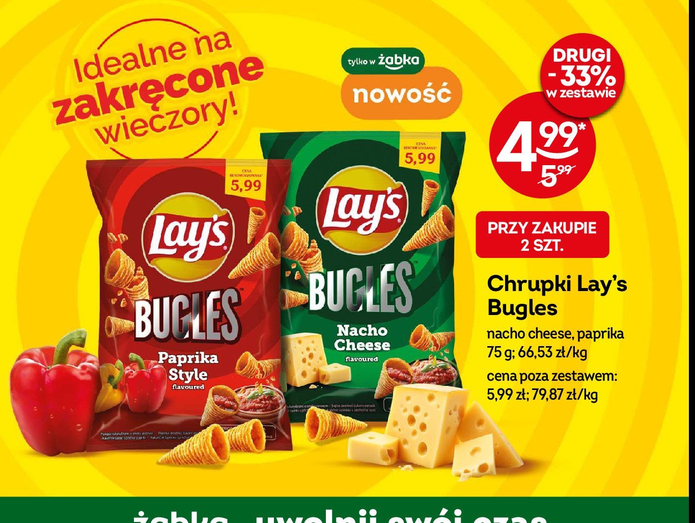 Chipsy papryka Lay's bugles promocja w Żabka