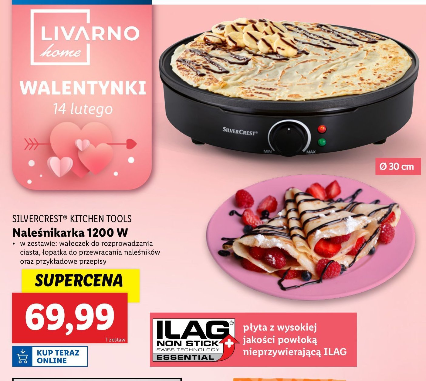 Urządzenie so smażeniu naleśników Silvercrest promocja w Lidl