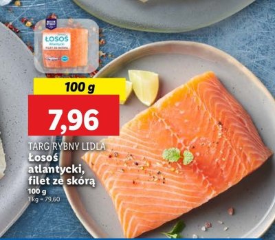 Łosoś atlantycki filet ze skórą Rybny targ lidla promocja