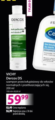 Szampon VICHY Dercos przeciwłupieżowy do włosów normalnych i przetłuszczających się promocja w Hebe