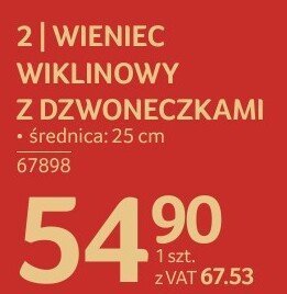 Wieniec wiklinowy z dzwoneczkami promocja w Selgros
