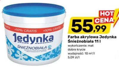Farba Akrylowa Śnieżnobiała 11 l Jedynka promocja w Bricomarche