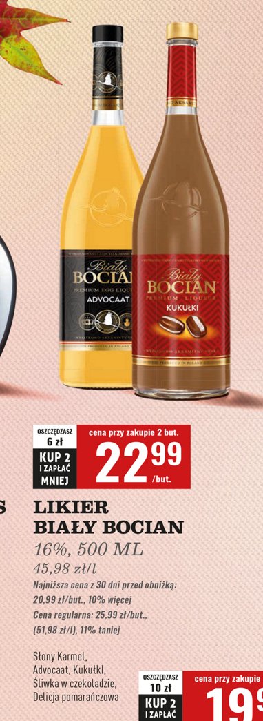 Wódka Biały bocian delicja pomarańczowa promocja