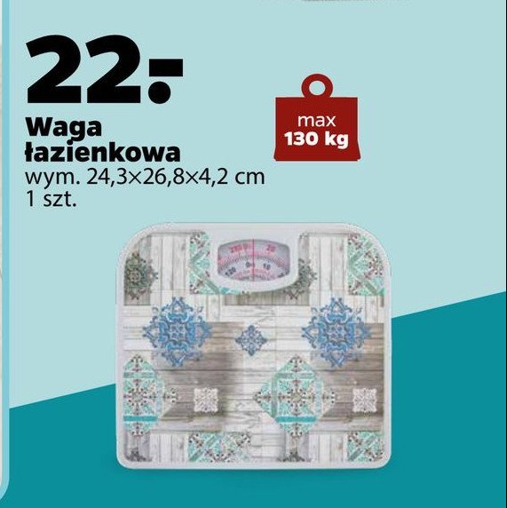 Waga 艂azienkowa 24.3 x 26.8 x 4.2 cm promocja