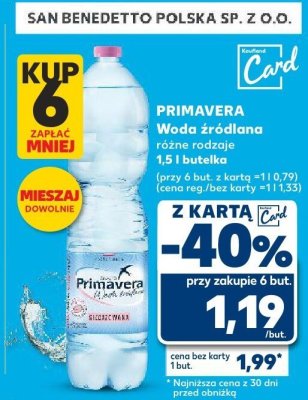 Woda źródlana różne rodzaje 1,5 l  promocja w Kaufland