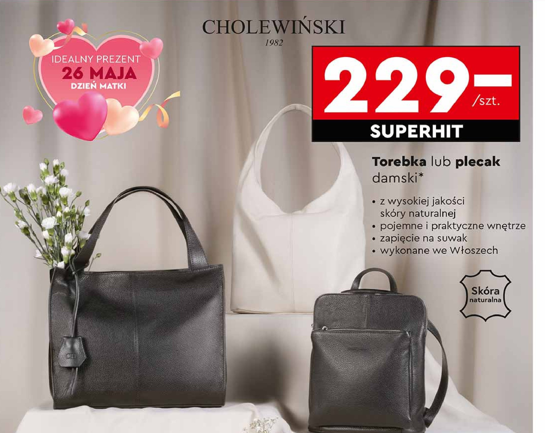 Torebka damska Cholewiński promocja w Biedronka
