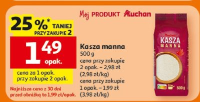 Kasza manna 500 g Auchan promocja w Auchan