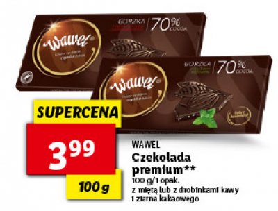 Czekolada z dodatkiem kawy Wawel 70% cocoa promocja