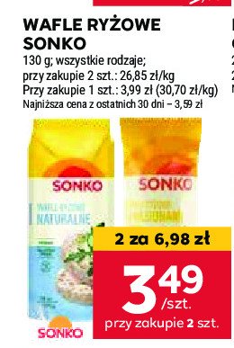 Wafle ryżowe ze słonecznikiem Sonko promocja