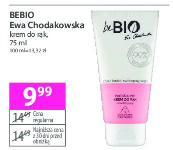 Krem do rąk chia i kwiat kwitnącej wiśni Be bio promocja