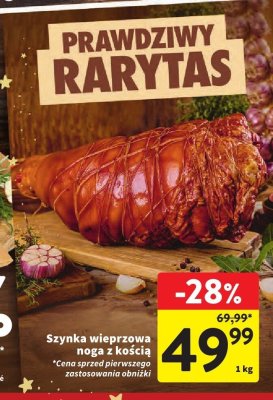 Szynka wieprzowa noga z kością promocja w Intermarche