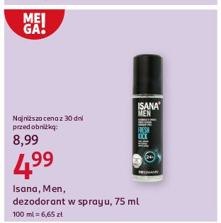 Dezodorant fresh kick ISANA MEN promocja w Rossmann