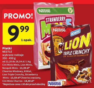 Płatki NESTLE wybrane rodzaje promocja w Intermarche