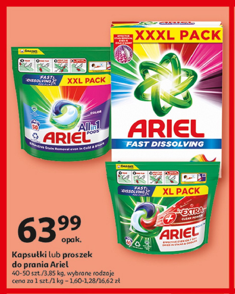 Proszek do prania kolorowego Ariel promocja w Auchan