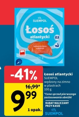 Łosoś atlantycki wędzony na zimno w plastrach promocja w Intermarche