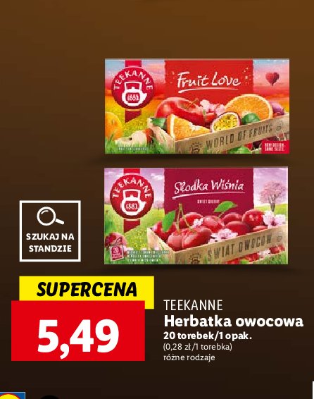Herbata fruit love Teekanne world of fruits promocja w Lidl