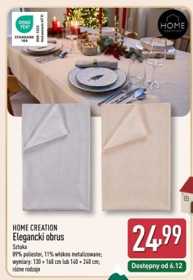 Obrus HOME CREATION elegancki promocja w Aldi