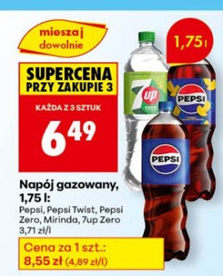 Napój gazowany Pepsi, 1,75 l promocja w Biedronka