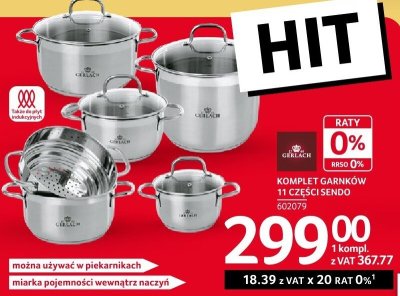 Komplet garnków 11 części Sendo Gerlach promocja w Selgros