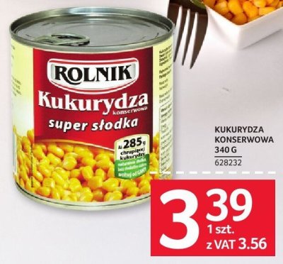Kukurydza konserwowa 340 g promocja w Selgros