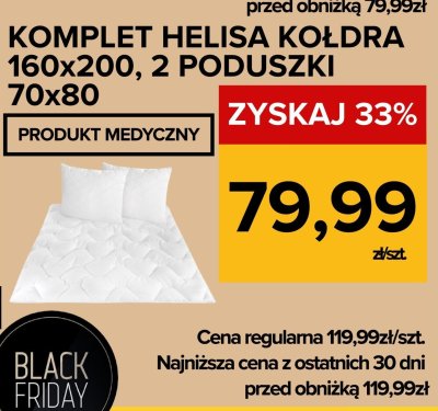 Komplet Helisa kołdra 160x200, 2 poduszki 70x80 promocja w Supeco