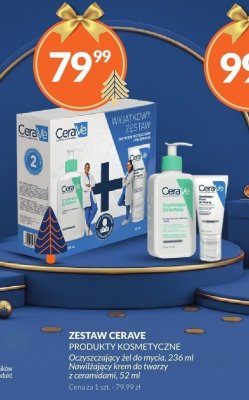 Zestaw CeraVe produkty kosmetyczne oczyszczający żel do mycia 236ml, nawilżający krem do twarzy z ceramidami 52ml promocja w DOZ.PL