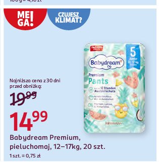 Pieluchomajtki junior Babydream promocja w Rossmann