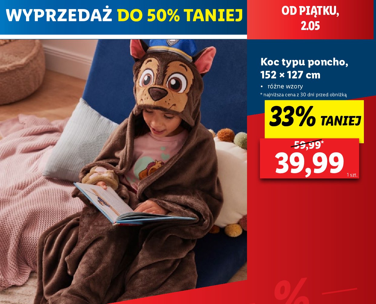 Koc poncho polar promocja
