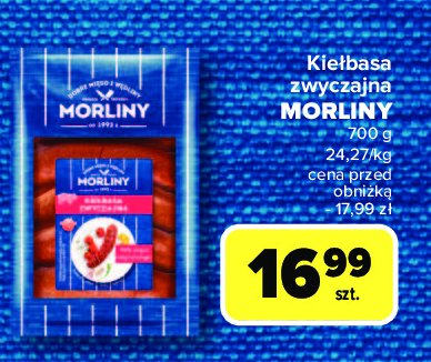 Kiełbasa zwyczajna Morliny promocja w Carrefour