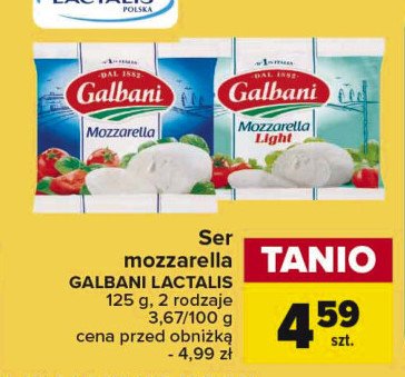 Ser mozzarella light Galbani promocja