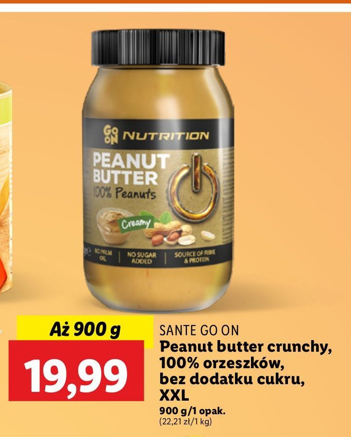 Masło orzechowe crunchy Sante go on! nutrition promocja