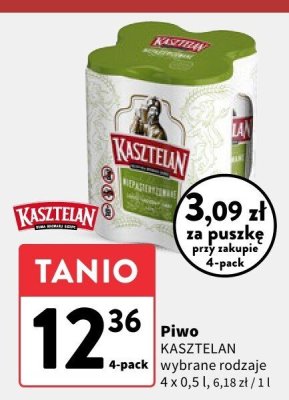 Piwo KASZTELAN wybrane rodzaje promocja w Intermarche