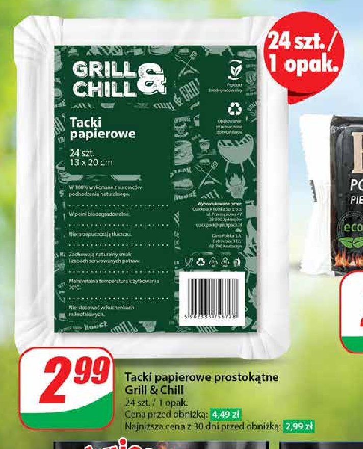 Talerze papierowe 23 cm Grill & chill promocja