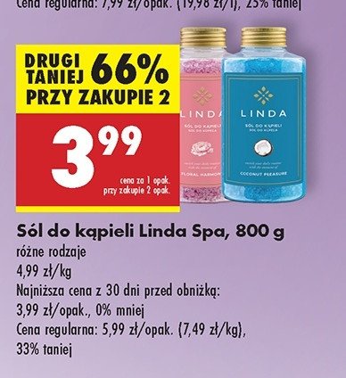 Sól do kąpieki coconut pleasure Linda promocja w Biedronka