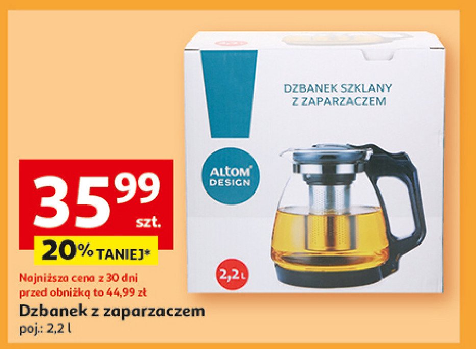 Dzbanek z zaparzaczem 2.2 l Altom design promocja w Auchan