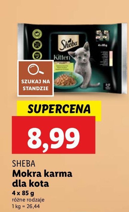 Karma dla kota w galaretce z białą rybą Sheba fine flakes promocja w Lidl