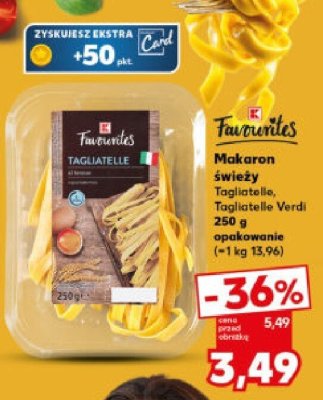 Makaron świeży Tagliatelle promocja w Kaufland