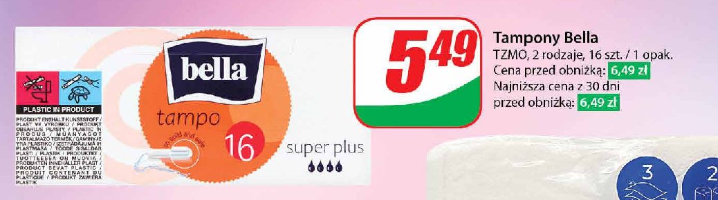 Tampony super plus Bella tampo promocja