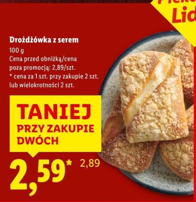 Drożdżówka z serem promocja w Lidl