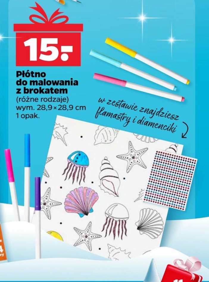 Płótno do malowania z brokatem promocja w Netto