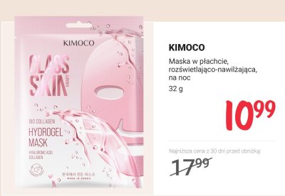 Maska w płachcie rozświetlająco-nawilżająca na noc promocja w Rossmann