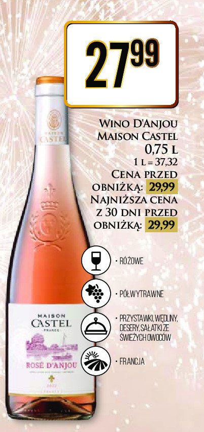Wino MAISON CASTEL ROSE D'ANJOU promocja