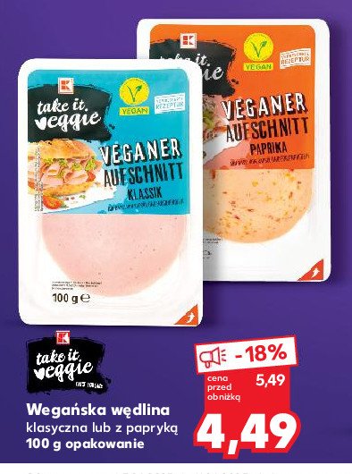 Wędlina z papryką K-take it veggie promocja w Kaufland