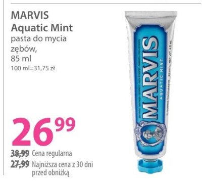 Pasta MARVIS Aquatic Mint do mycia zębów promocja w Hebe