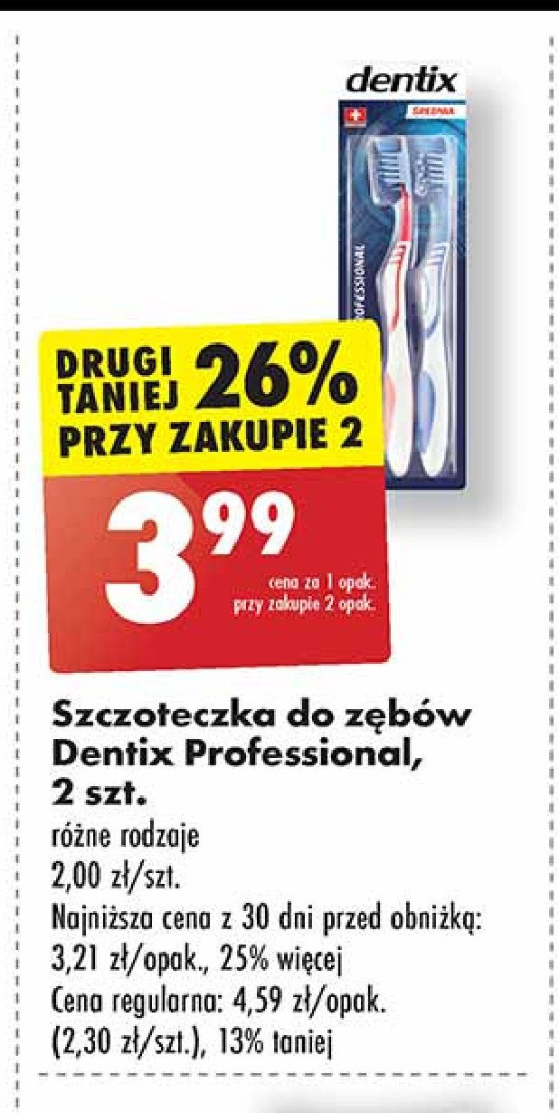 Szczoteczka do zębów średnia Dentix promocja