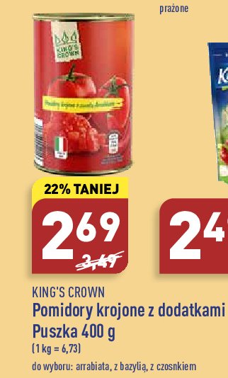 Pomidory bez skóry krojone King's crown (aldi) promocje