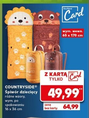 Śpiwór dziecięcy 65 x 170 cm K-classic countryside promocja w Kaufland