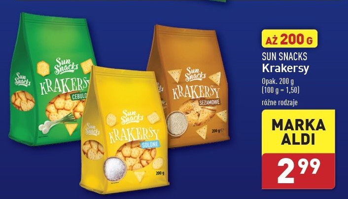 Krakersy solone SUN SNACKS promocja