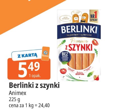 Berlinki z szynki Animex promocja w Leclerc